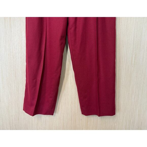 NEW Vtg Lands End 100% Wool Pleated High Waist Dress Pants Sz 16 Made in USA Red - Picture 5 of 13